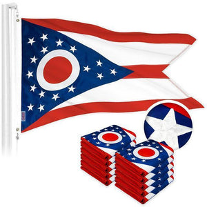 Ohio OH State Flag 3x5 Ft 10Pack Embroidered Polyester By G128