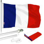 Load image into Gallery viewer, G128  6 Feet Tangle Free Spinning Flagpole (Silver) France Brass Grommets Printed 3x5 ft (Flag Included) Aluminum Flag Pole