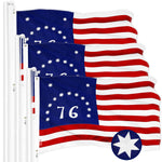 Load image into Gallery viewer, G128 3 Pack: Bennington 76 Flag  2.5x4 Ft  ToughWeave Series Embroidered 300D Polyester  Historical Flag, Embroidered Design, Indoor/Outdoor, Brass Grommets