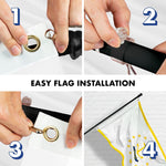 Load image into Gallery viewer, G128  6 Feet Tangle Free Spinning Flagpole (Black) Rhode Island Flag Brass Grommets Embroidered 3x5 ft (Flag Included) Aluminum Flag Pole