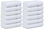 Load image into Gallery viewer, Soft Washcloth Face Body Towel Set 12x12 in Plush Absorbent Cotton 12 Pack White
