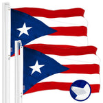 Load image into Gallery viewer, G128 2 Pack: Puerto Rico Puerto Rican Flag  2x3 Ft  ToughWeave Series Embroidered 300D Polyester  Embroidered Design, Indoor/Outdoor, Brass Grommets
