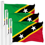 Load image into Gallery viewer, G128 3 Pack: Saint Kitts and Nevis Flag  3x5 Ft  LiteWeave Pro Series Printed 150D Polyester  Country Flag, Indoor/Outdoor, Vibrant Colors, Brass Grommets, Thicker and More Durable Than 100D 75D Polyester