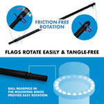 Load image into Gallery viewer, G128 Combo Pack: 6 Ft Tangle Free Aluminum Spinning Flagpole (Black) &amp; Oklahoma OK State Flag 3x5 Ft, Double ToughWeave Series Double Sided Embroidered 210D Polyester  Pole with Flag Included