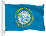 Load image into Gallery viewer, G128 South Dakota SD State Flag  3x5 Ft  LiteWeave Pro Series Printed 150D Polyester  Indoor/Outdoor, Vibrant Colors, Brass Grommets, Thicker and More Durable Than 100D 75D Polyester