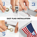 Load image into Gallery viewer, G128  6 Feet Tangle Free Spinning Flagpole (Silver) American USA Brass Grommets Printed 3x5 ft (Flag Included) Aluminum Flag Pole