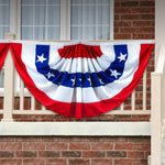 Load image into Gallery viewer, 1 Pack USA Pleated Fan Flag 3x6 Ft American Bunting Decoration Flags Polyester
