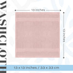 Load image into Gallery viewer, Luxury Cotton Washcloths Large Hotel Bathroom Face Towel 12 Pack Pink 13x13 in
