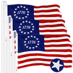 Load image into Gallery viewer, G128 3 Pack: Betsy Ross 1776 Flag  5x8 Ft  ToughWeave Series Embroidered 300D Polyester  Historical Flag, Embroidered Design, Indoor/Outdoor, Brass Grommets