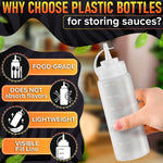 Load image into Gallery viewer, 10 Pack Plastic Condiment Squeeze Bottles 12 oz Refillable Squirt Bottles with Narrow Tip Leak Resistant Great for Oil Sauces Ketchup Mayonnaise Syrup Dressing BBQ Grilling &amp; Catering Use