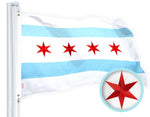 Load image into Gallery viewer, Chicago City Flag 4x6FT Embroidered 220GSM Spun Polyester Illinois