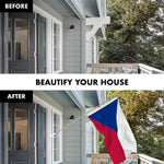 Load image into Gallery viewer, G128 Combo Pack: 6 Ft Tangle Free Spinning Flagpole (Silver) &amp; Czech Republic Flag 3x5 Ft Printed 150D Polyester, Brass Grommets (Flag Included) Aluminum Flag Pole
