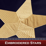 Load image into Gallery viewer, G128 Texas TeaStained TX State Flag  3x5 Ft  Pole Sleeve Embroidered 420D Polyester  Embroidered Stars, Sewn Stripes, Brass Grommets, Indoor/Outdoor, Vibrant Colors, Quality Polyester
