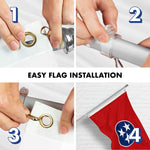 Load image into Gallery viewer, G128 Combo Pack: 6 Ft Tangle Free Spinning Flagpole (Silver) &amp; Tennessee Flag 3x5 Ft Embroidered 220GSM Spun Polyester, Brass Grommets (Flag Included) Aluminum Flag Pole