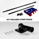 Load image into Gallery viewer, G128 Combo Pack: 5 Ft Tangle Free Aluminum Spinning Flagpole (Black) &amp; Bennington 76 Flag 2x3 Ft, ToughWeave Series Embroidered 300D Polyester  Pole with Flag Included