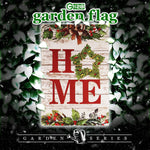 Load image into Gallery viewer, G128 Garden Flag Home Wreath on Rustic Wood  12x18 Inch  Printed Blockout Polyester  Christmas Decoration