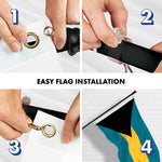 Load image into Gallery viewer, G128 Combo Pack: 6 Ft Tangle Free Aluminum Spinning Flagpole (Black) &amp; Bahamas Bahamian Flag 3x5 Ft, LiteWeave Pro Series Printed 150D Polyester  Pole with Flag Included