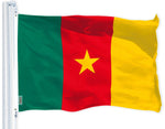 Load image into Gallery viewer, G128 Combo Pack: USA American Flag 3x5 Ft 150D Printed Stars &amp; Cameroon (Cameroonian) Flag 3x5 Ft 150D Printed