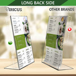 Load image into Gallery viewer, 2 Pack Acrylic Sign Holders 8.5x11 Plastic Stands for Display 8 1 2 x 11 Acrylic Sign Holder with Vertical Slanted Back Clear Plastic Sign Holder Paper Display Table Stand Flyer Document Paper
