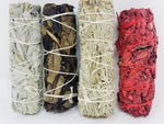 Load image into Gallery viewer, Variety Pack of White Sage Black Sage Blue Sage and Red Sage (Dragon Blood)
