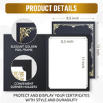 Load image into Gallery viewer, 50 Pack Premium Black Certificate Holders 8.5 x 11 inch Heavyweight 300gsm Cardstock Diploma Holder &amp; Certificate Folder Award Certificate Folders for Graduation with Gold Foil Diploma Cover