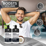 Load image into Gallery viewer, Mens Shampoo and Conditioner Set Sulfate Free and Clarifying For Men with Oily to Normal Hair Moisturizing and Thickening Biotin Keratin Tea Tree Oil Caffeine and Peppermint for Dandruff