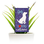 Load image into Gallery viewer, G128 Garden Flag &amp; Stand Dog Lovers Welcome  4x8 Inch  Printed Blockout Polyester