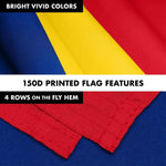 Load image into Gallery viewer, G128 Combo Pack: 6 Ft Tangle Free Spinning Flagpole (Silver) &amp; Romania Flag 3x5 Ft Printed 150D Polyester, Brass Grommets (Flag Included) Aluminum Flag Pole