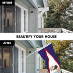 Load image into Gallery viewer, G128 Combo Pack: 6 Ft Tangle Free Spinning Flagpole (White) &amp; American Samoa Flag 3x5 Ft Printed 150D Polyester, Brass Grommets (Flag Included) Aluminum Flag Pole