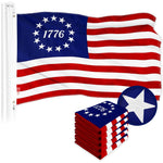 Load image into Gallery viewer, G128 5 Pack: Betsy Ross 1776 Flag  1x1.5 Ft  ToughWeave Series Embroidered 300D Polyester  Historical Flag, Embroidered Design, Indoor/Outdoor, Brass Grommets