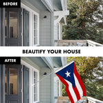 Load image into Gallery viewer, G128 Combo Pack: 5 Ft Tangle Free Spinning Flagpole (Silver) &amp; Puerto Rico Flag 2.5x4 Ft Embroidered 220GSM Spun Polyester, Brass Grommets (Flag Included) Aluminum Flag Pole