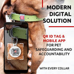 Load image into Gallery viewer, Leather Dog Collar Adjustable All Sizes Buckle D-Ring &amp; QR Tag