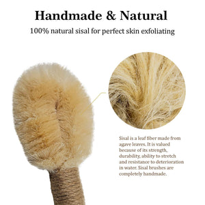 Sisal Dry Body Brush Natural Bristle Exfoliating Brush Body Scrubber for Skincare and Beauty to Improve Blood Circulation Exfoliate Skin Healthy Therapeutics Reduce Cellulite Stop Ingrown Hairs