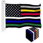 Load image into Gallery viewer, G128 5 Pack: Thin Line Civil Services Flag  3x5 Ft  LiteWeave Pro Series Printed 150D Polyester  Duty and Honor Flag, Vibrant Colors, Brass Grommets, Thicker and More Durable Than 100D 75D Poly