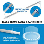 Load image into Gallery viewer, G128 Combo Pack: 6 Ft Tangle Free Spinning Flagpole (Silver) &amp; South Dakota Flag 3x5 Ft Printed 150D Polyester, Brass Grommets (Flag Included) Aluminum Flag Pole