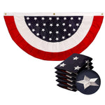 Load image into Gallery viewer, G128  5 Pack: USA Pleated Fan Flag 1.5x3FT Star Center Embroidered Polyester Stars and Stripes