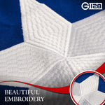 Load image into Gallery viewer, G128 2 Pack: Puerto Rico Puerto Rican Flag  5x8 Ft  StormFlyer Series Embroidered 220GSM Spun Polyester  Embroidered Design, Indoor/Outdoor, Brass Grommets, Heavy Duty, All Weather