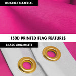 Load image into Gallery viewer, G128 Combo Pack: 5 Ft Tangle Free Aluminum Spinning Flagpole (White) &amp; Solid Magenta Color Flag 2.5x4 Ft, LiteWeave Pro Series Printed 150D Polyester  Pole with Flag Included