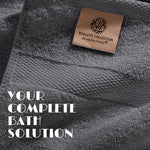 Load image into Gallery viewer, Gray Bath Towel Set of 6 Cotton 100% Highly Absorbent Towels for Bathroom 2 Luxury Bath Towels 650GSM 2 Hand Towels 2 Washcloths