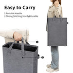 Load image into Gallery viewer, Slim Laundry Hamper With Handles Collapsible Laundry Basket Thin Dirty Clothes Basket Narrow Laundry Bag Foldable Dirty Cloth Hamper 45L (21 inchesDark Grey)
