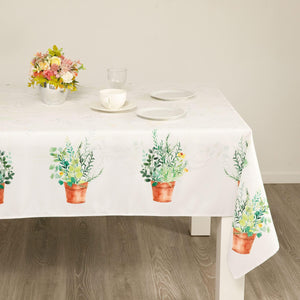 Watercolor Flowers Rectangle Garden Tablecloth Stain Resistant 60x104 inch