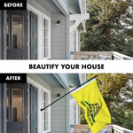 Load image into Gallery viewer, G128  6 Feet Tangle Free Spinning Flagpole (Black) Gadsden Brass Grommets Printed 3x5 ft (Flag Included) Aluminum Flag Pole