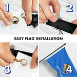 Load image into Gallery viewer, G128 Combo Pack: 6 Ft Tangle Free Aluminum Spinning Flagpole (Black) &amp; Oklahoma OK State Flag 3x5 Ft, Double ToughWeave Series Double Sided Embroidered 210D Polyester  Pole with Flag Included