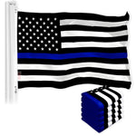 Load image into Gallery viewer, Thin Blue Line American Flag 3x5 Ft 5Pack Printed 150D Polyester By G128
