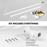Load image into Gallery viewer, G128 Combo Pack: 6 Ft Tangle Free Spinning Flagpole (White) &amp; Illinois Flag 3x5 Ft Printed 150D Polyester, Brass Grommets (Flag Included) Aluminum Flag Pole