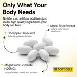 Load image into Gallery viewer, Magnesium Glycinate Softgels 400mg   Sleep Softgels for Kids &amp; Adults   Magnesium Glycinate High Absorption for Muscle Recovery Better Sleep &amp; Relaxation 60 Count Pineapple