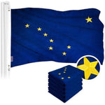 Load image into Gallery viewer, Alaska AK State Flag 3x5 Ft 5Pack Embroidered Polyester By G128
