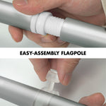 Load image into Gallery viewer, G128 Combo Pack: 6 Feet Tangle Free Spinning Flagpole (Silver) Norway Norwegian Flag 3x5 ft Printed 150D Brass Grommets (Flag Included) Aluminum Flag Pole