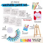 Load image into Gallery viewer, Paint Set for Kids Premium Art Supplies for Boys &amp; Girls 27 Piece Washable Paint Set Includes Canvas Panels Paint Brushes Kids Apron Tabletop Art Easel &amp; Storage Travel Bag
