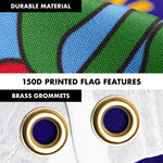 Load image into Gallery viewer, G128 Combo Pack: 6 Ft Tangle Free Spinning Flagpole (White) &amp; New Hampshire Flag 3x5 Ft Printed 150D Polyester, Brass Grommets (Flag Included) Aluminum Flag Pole